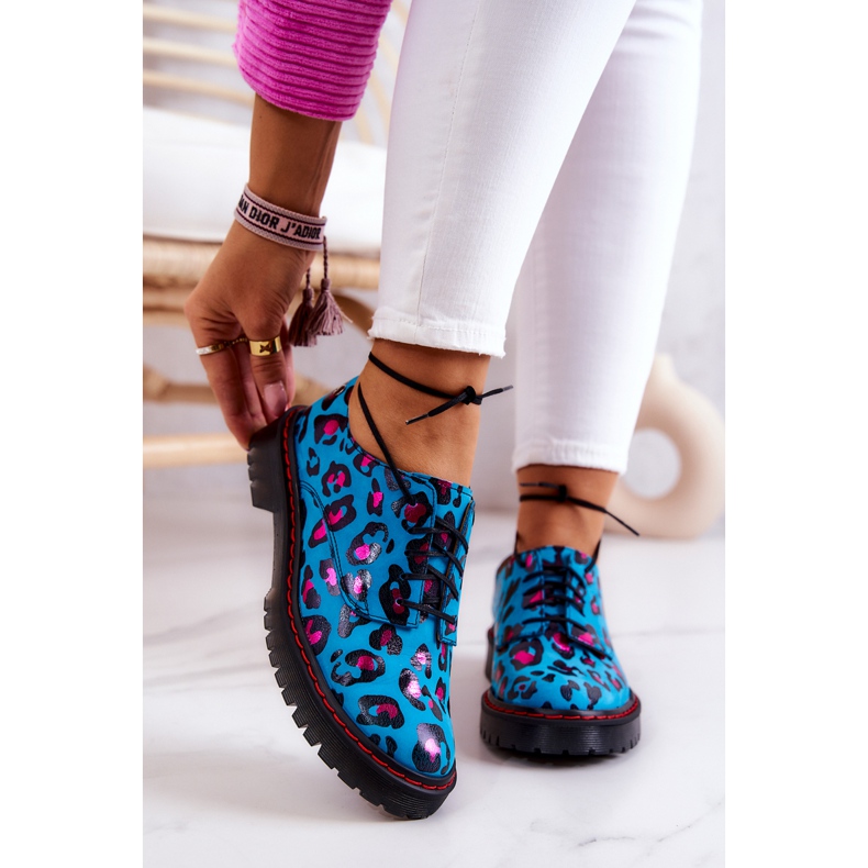 Oxfords Mujer Maciejka 04087-47 Zapatos de Cuero Azul multicolor 1