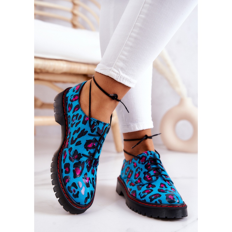 Oxfords Mujer Maciejka 04087-47 Zapatos de Cuero Azul multicolor 2