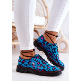 Oxfords Mujer Maciejka 04087-47 Zapatos de Cuero Azul multicolor 4