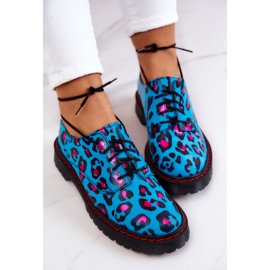 Oxfords Mujer Maciejka 04087-47 Zapatos de Cuero Azul multicolor 8