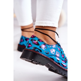 Oxfords Mujer Maciejka 04087-47 Zapatos de Cuero Azul multicolor 5