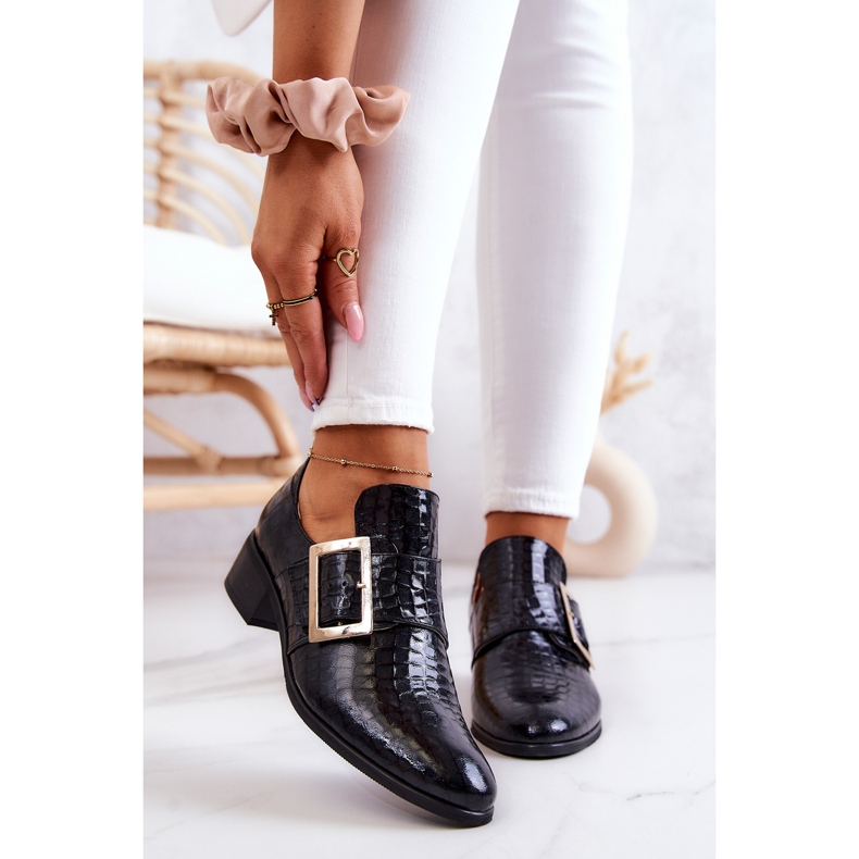 Zapatos De Piel Con Hebilla Negro Taliya 2 Zapatos De Piel Con Hebilla Negro Taliya 2