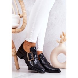 Zapatos De Piel Con Hebilla Negro Taliya 1