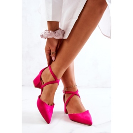 PS1 Bombas de gamuza en una barra en fucsia Shelley's Spitz rosa 1