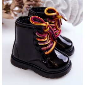 Botas Infantiles Lacadas Con Cremallera Tibbie Negra negro 1 Botas Infantiles Lacadas Con Cremallera Tibbie Negra negro 1