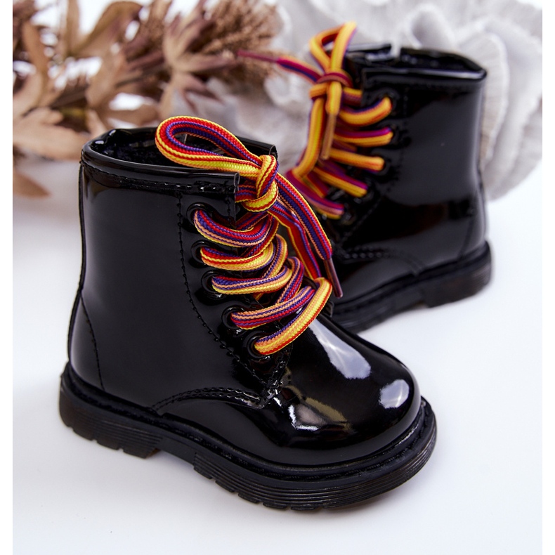 Botas Infantiles Lacadas Con Cremallera Tibbie Negra negro 2