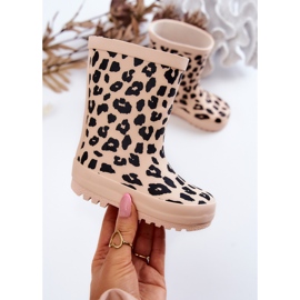 FR1 Botas De Agua Infantiles Con Estampado De Leopardo Beige Nanny 1