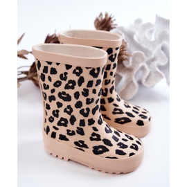 FR1 Botas De Agua Infantiles Con Estampado De Leopardo Beige Nanny 2