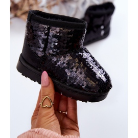 FR1 Botas De Nieve Cálidas Para Niños Con Lentejuelas Black Shard negro 3