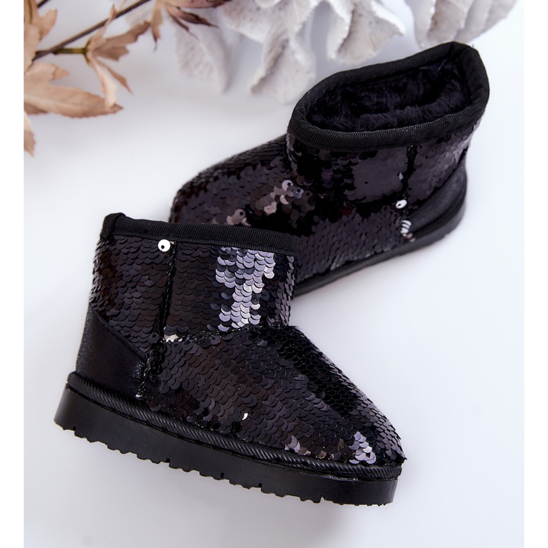 FR1 Botas De Nieve Cálidas Para Niños Con Lentejuelas Black Shard negro 2