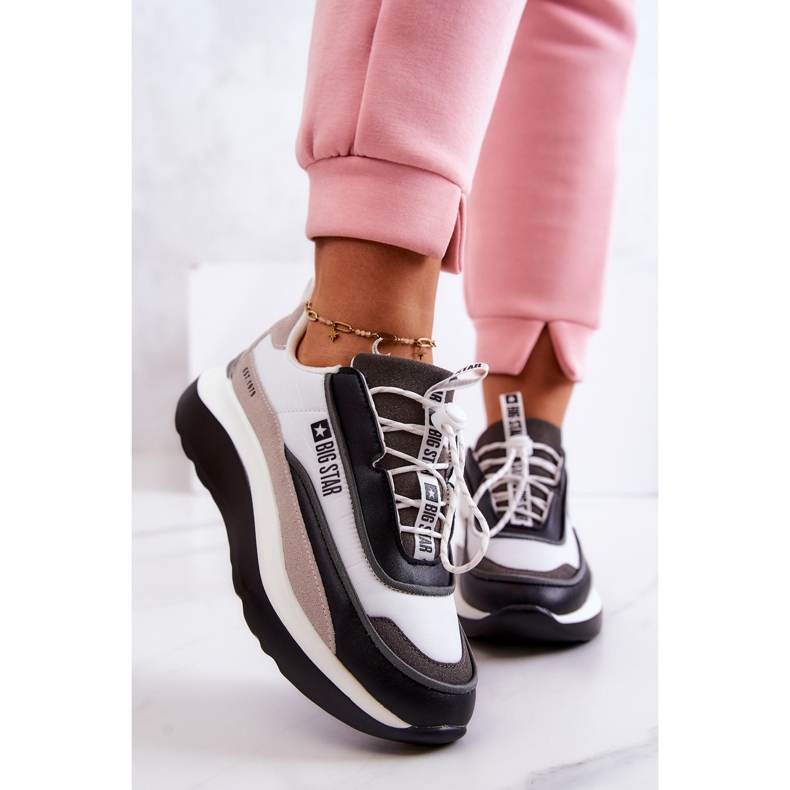Zapatillas Sport Sneakers Big Star JJ274998 Blanco y Negro beige gris 2