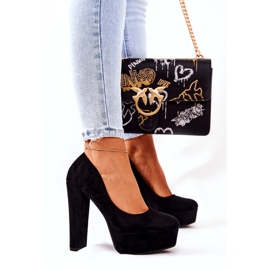 WS1 Zapatos de tacón de ante en la plataforma Bemiso negra negro 3