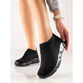 SUPER COOL Cómodos zapatos deportivos sin cordones negro 2