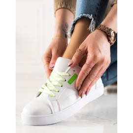TRENDI Zapatillas clásicas con cordones blanco 1