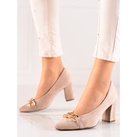 Bombas elegantes en el pilar VINCEZA beige 2