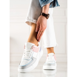 TRENDI Zapatillas en la plataforma blanco multicolor 1 TRENDI Zapatillas en la plataforma blanco multicolor 1