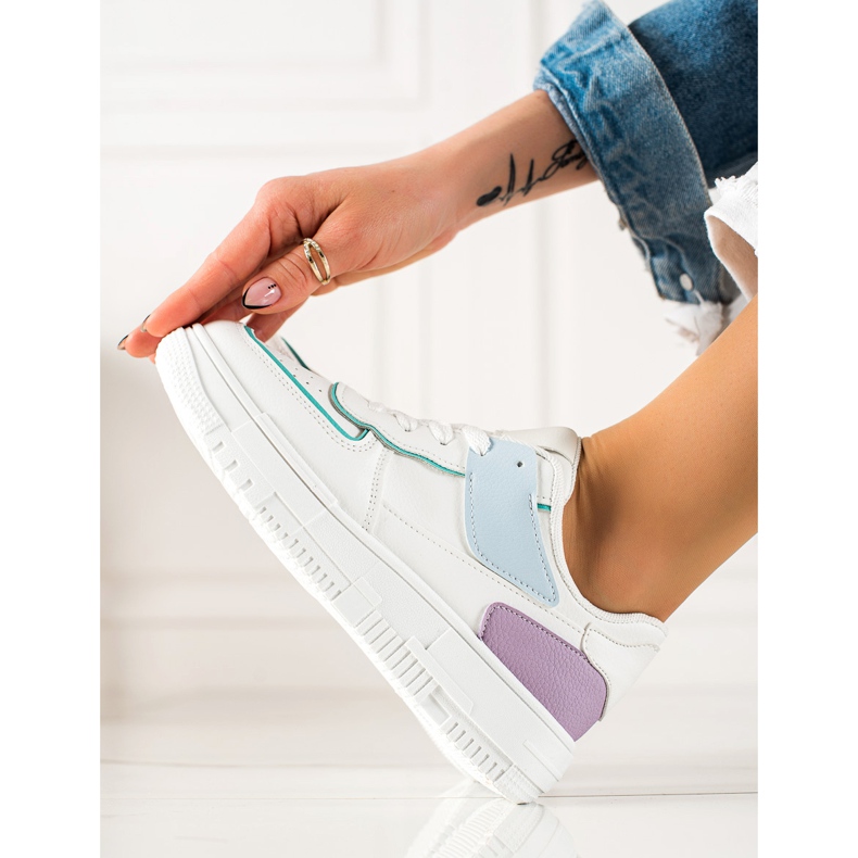 TRENDI Zapatillas en la plataforma blanco multicolor 1 TRENDI Zapatillas en la plataforma blanco multicolor 1