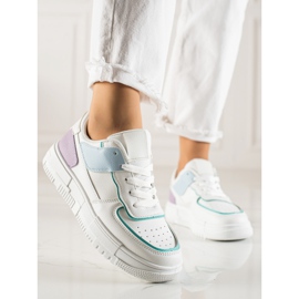 TRENDI Zapatillas en la plataforma blanco multicolor 3