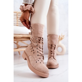 Botines Ante Calado Hermione Beige Claro 1 Botines Ante Calado Hermione Beige Claro 1