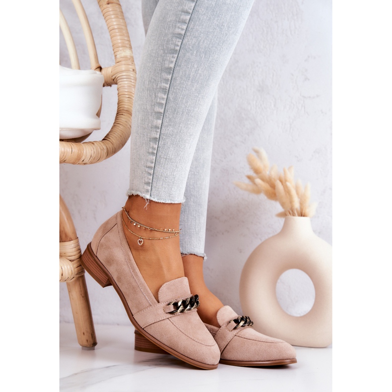 Vinceza Mocasines brogue de ante beige Yasmin 2