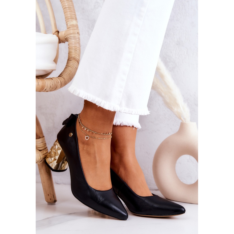 Bombas De Cuero En Una Barra Maciejka 05334-01 Negro 2