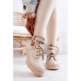 FILIPCZYK Botas Mujer Piel Con Recortes Beige Claro Everly 2
