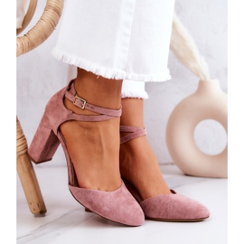 Zapatos De Salón De Ante En Un Pilar Sergio Leone SK851 Rosa 2