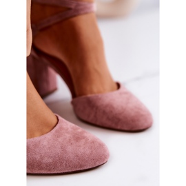 Zapatos De Salón De Ante En Un Pilar Sergio Leone SK851 Rosa rosado 5