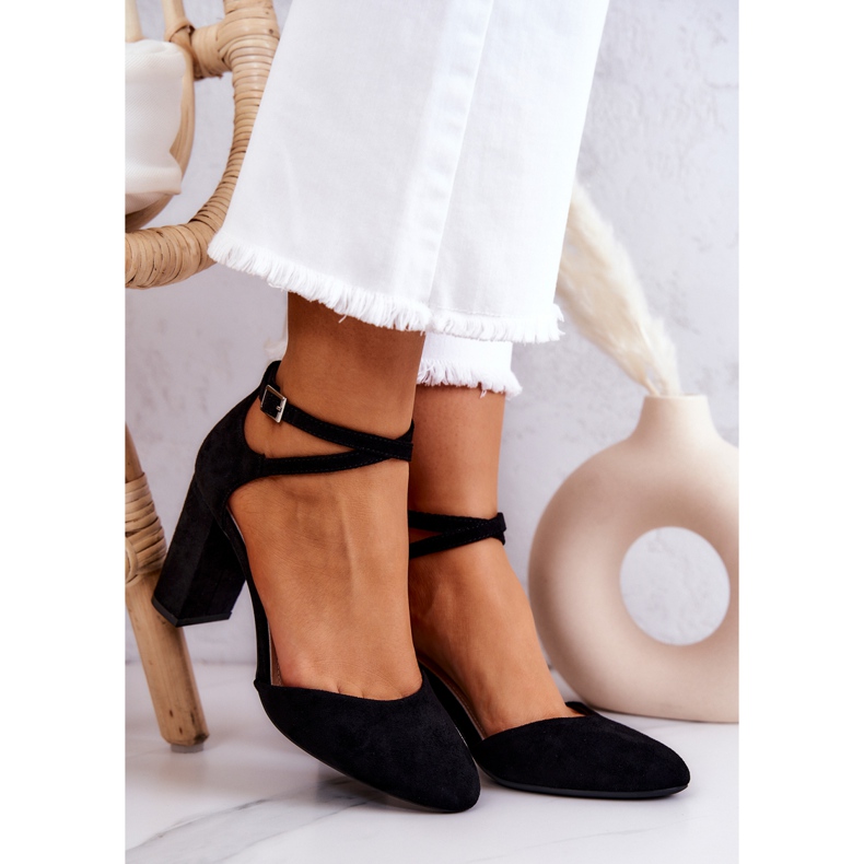 Zapatos De Salón De Ante En Un Pilar Sergio Leone SK851 Negro 1