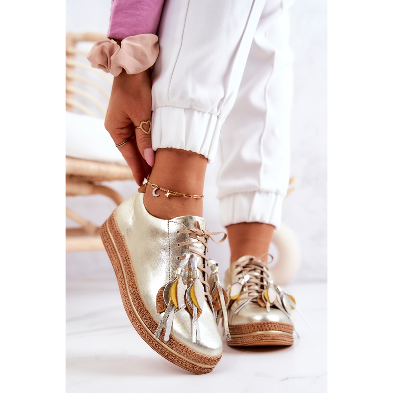 Maciejka 04550-25 Zapatos de cuero dorado 2