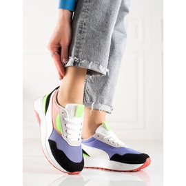 TRENDI Zapatillas de colores en la plataforma blanco negro violeta multicolor 2
