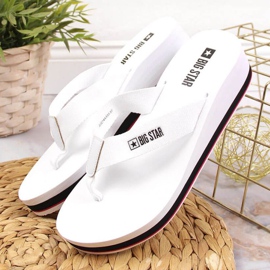 Chanclas en el tacón de cuña Big Star W JJ274A333 blanco 3
