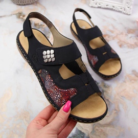 Sandalias velcros Rieker W 65989-14 azul marino 1