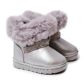 Botas de nieve para niños Hollee plateadas con circonitas cúbicas gris 7