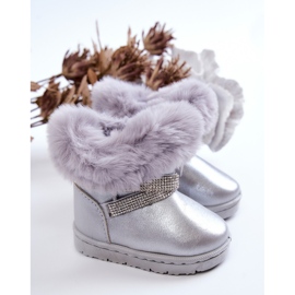 Botas de nieve para niños Hollee plateadas con circonitas cúbicas gris 2