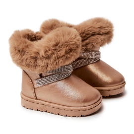 Botas De Nieve Para Niños Con Zirconia Cúbica Golden Hollee dorado dorado 7