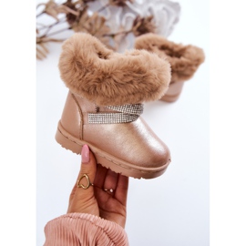 Botas De Nieve Para Niños Con Zirconia Cúbica Golden Hollee dorado dorado 3