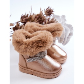 Botas De Nieve Para Niños Con Zirconia Cúbica Golden Hollee dorado dorado 4
