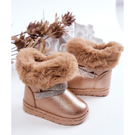 Botas De Nieve Para Niños Con Zirconia Cúbica Golden Hollee dorado dorado 5