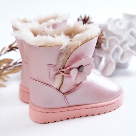 FR1 Botas De Nieve Infantiles Con Flor Rosa Bianca rosado 5