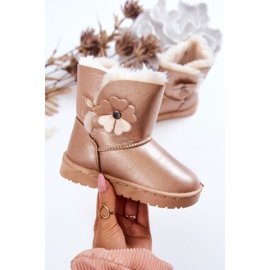 FR1 Botas De Nieve Infantiles Con Flor Bianca Dorada dorado 1