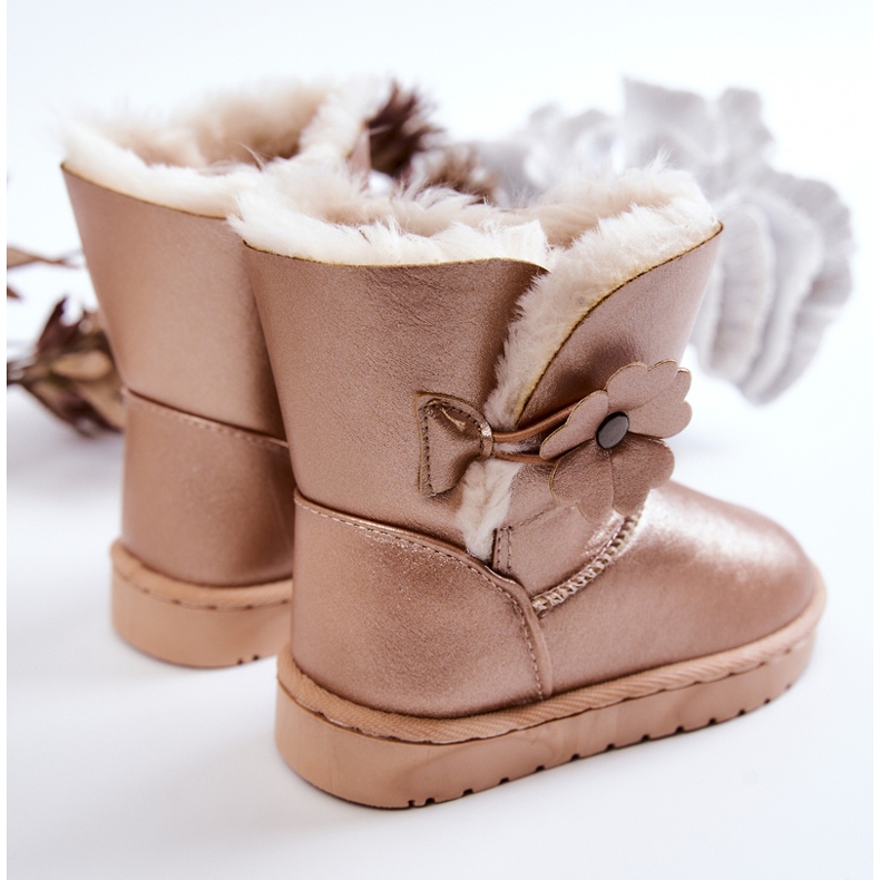 FR1 Botas De Nieve Infantiles Con Flor Bianca Dorada dorado 2