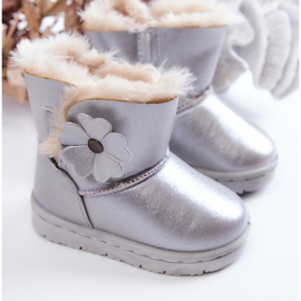 FR1 Botas De Nieve Infantiles Con Flor Plata Bianca 2