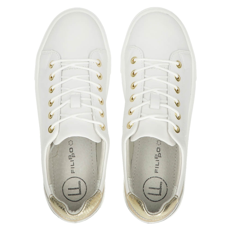 Creepers cuero blanco Filippo DP3530/22 dorado 4 Creepers cuero blanco Filippo DP3530/22 dorado 4