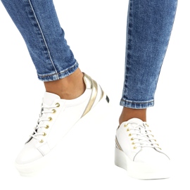 Creepers cuero blanco Filippo DP3530/22 dorado 5