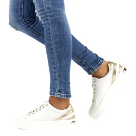 Creepers cuero blanco Filippo DP3530/22 dorado 1