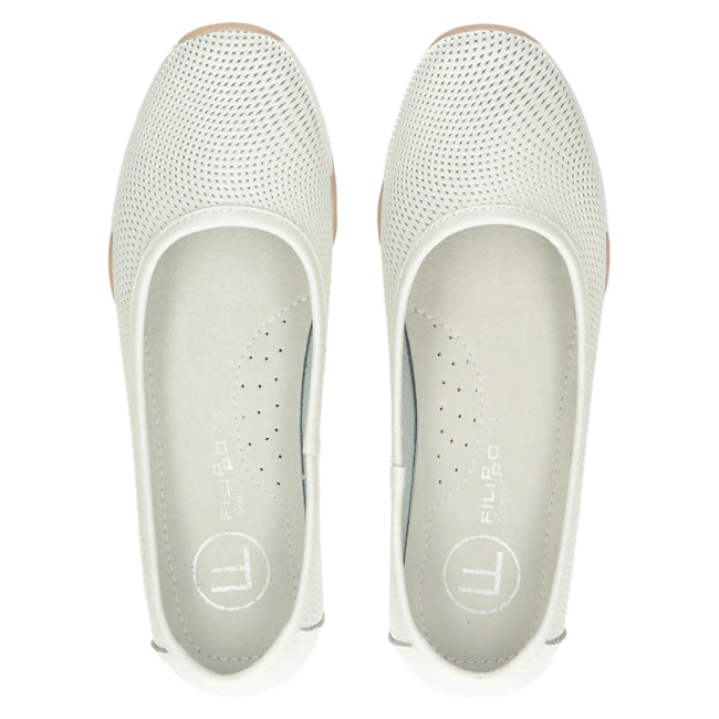 Bailarinas cuero calado blanco Filippo DP3681/22 WH multicolor 3