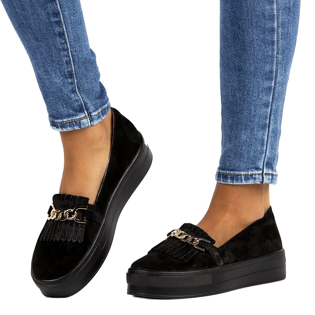 Zapatos de cuero de mujer Lordsy Filippo DP3532 / 22 Negro 4