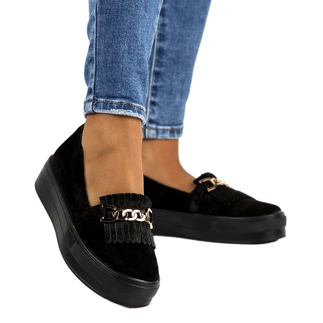 Zapatos de cuero de mujer Lordsy Filippo DP3532 / 22 Negro 5