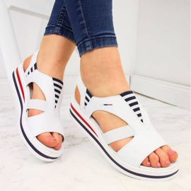 Sandalias cuña Rieker W V02Y5 blanco 5